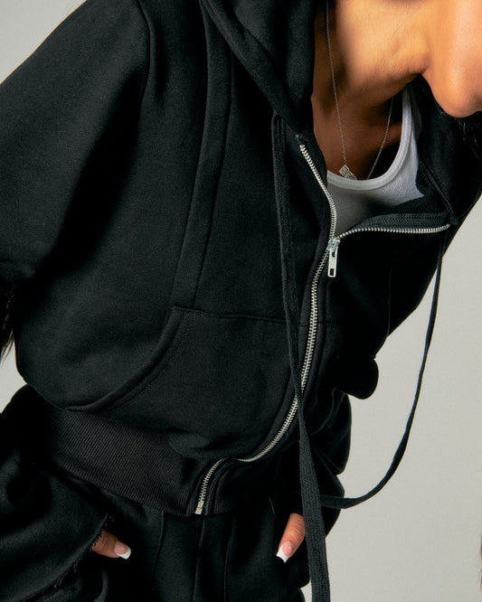 008 CROPPED POCKET CONTOUR HOODIE